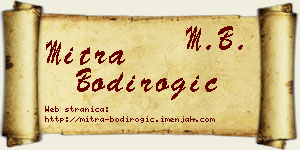 Mitra Bodirogić vizit kartica